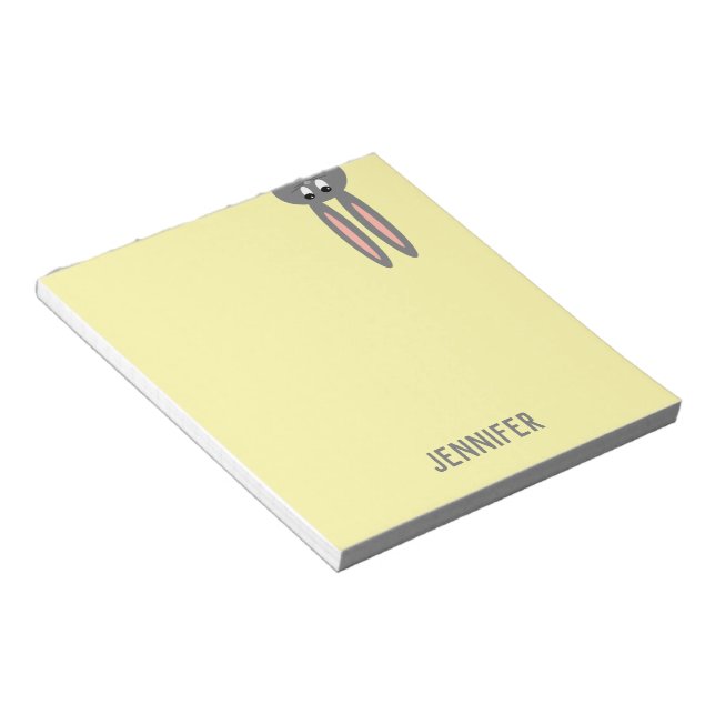 Personlig Påskhare Klistra in Gult-filer Anteckningsblock (Vinklad)
