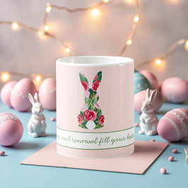 Personlig Påskhare Mugg med PastellRosa
