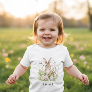Personlig Påskharen Baby Anpassat Namn T Shirt