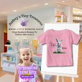 Personlig påskharen baby t-shirt