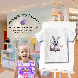 Personlig påskharen baby t-shirt