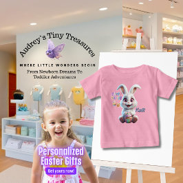 Personlig påskharen baby t-shirt