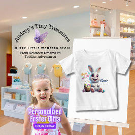 Personlig påskharen baby t-shirt