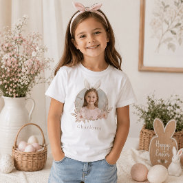 Personlig påskharen-foto T-shirt för barn