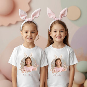 Personlig påskharen-foto T-shirt för barn