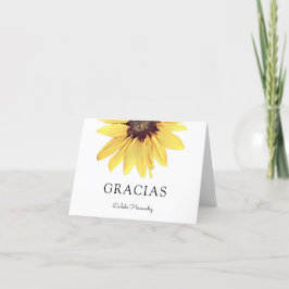 Personlig Paskriven Solros Gracias Tack Kort