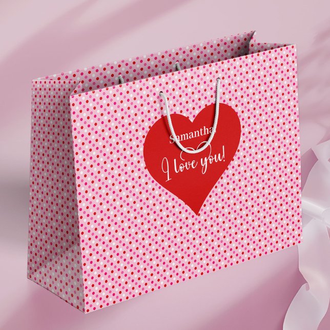Personlig påsktpresentpåse med kärlekstext (Personalized Valentine Gift Bag With I Love You Text)