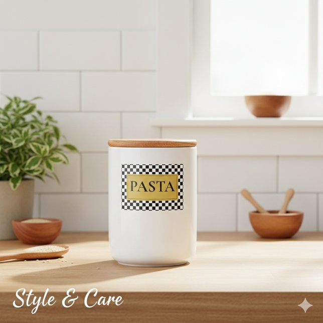 Personlig Pasta Burk-etikett med klassisk Stil Mat Etiketter (Personalized Pasta Jar Label with Classic Style)