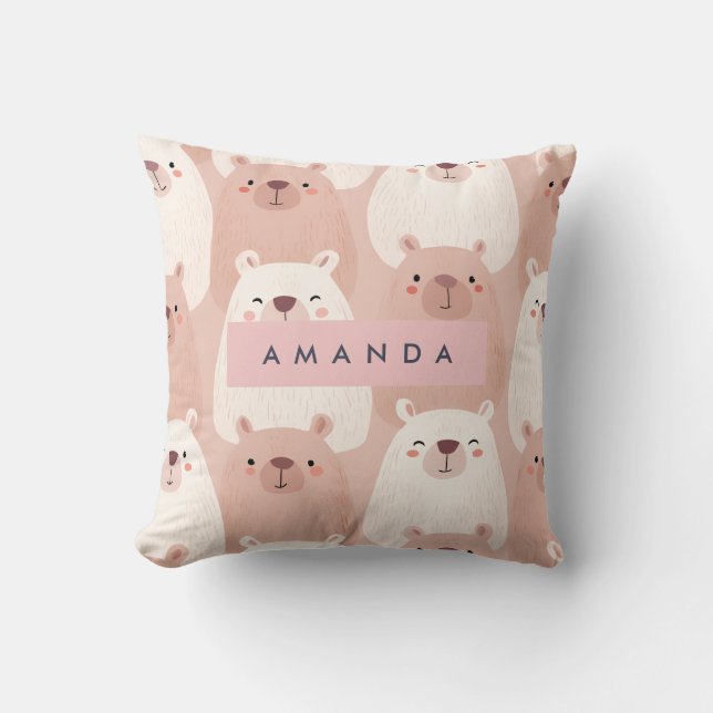 Personlig Pastel Adsible Capybara Kudde (Framsida)