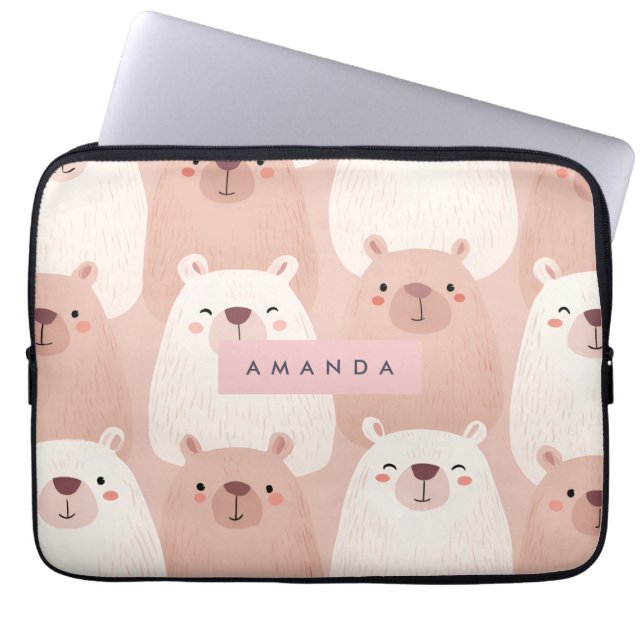 Personlig Pastel Adsible Capybara Laptop Fodral (Framsidan)