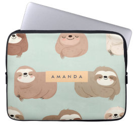 Personlig Pastel Adsible Sloth Mönster Laptop Fodral