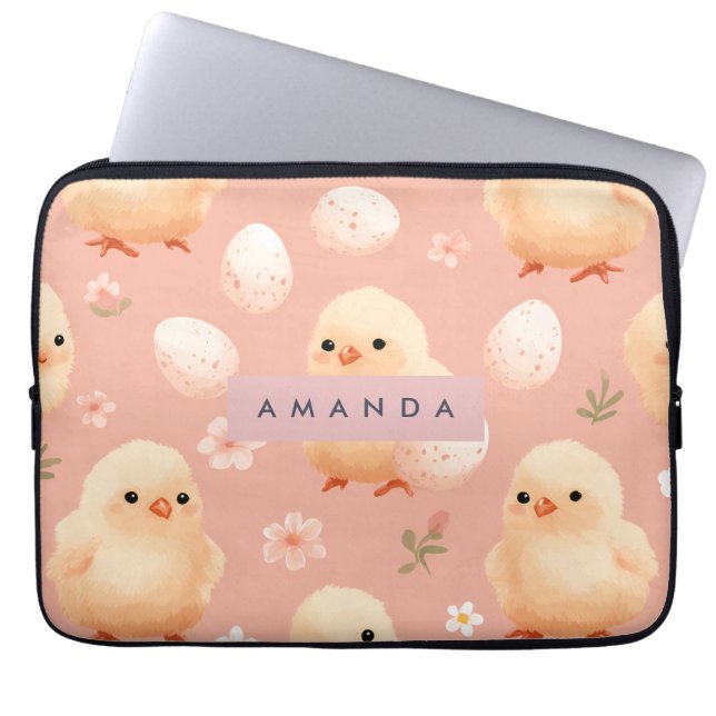 Personlig Pastel Baby Chick Mönster Laptop Fodral (Framsidan)