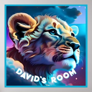 Personlig Pastel Baby Lejon Wall Art Poster