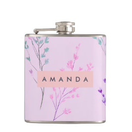 Personlig Pastel-Blommigt, Elegant Fickplunta