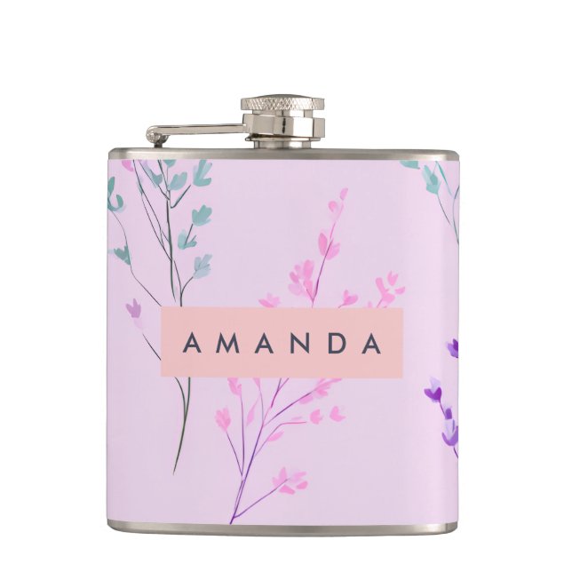 Personlig Pastel-Blommigt, Elegant Fickplunta (Framsidan)