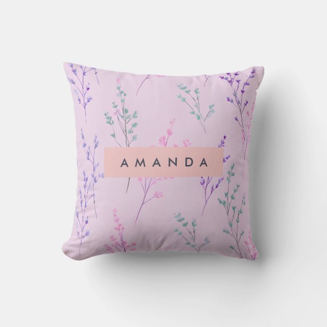 Personlig Pastel-Blommigt, Elegant Kudde (Framsida)