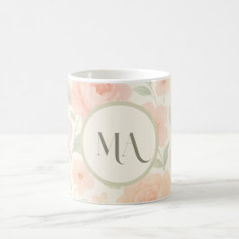 Personlig Pastel Blommigt Mugg med Monogram