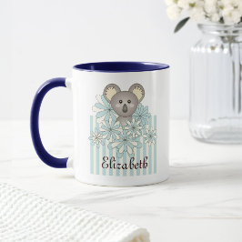 Personlig Pastel Blue Cute Koala Bear Kids Mugg
