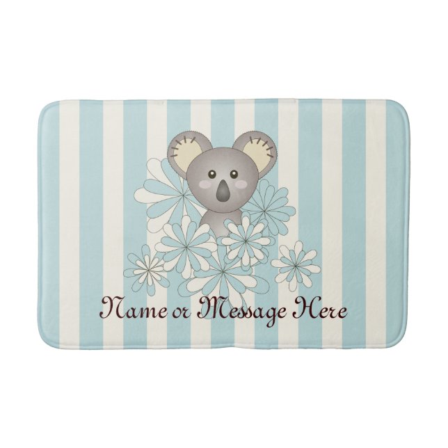 Personlig Pastel Blue Rand Baby Koala Kids Badrumsmatta (Framsidan)