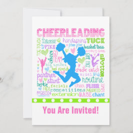 Personlig Pastel Cheerlead Ord Typografi Inbjudningar