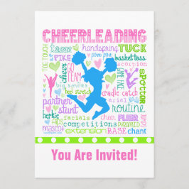Personlig Pastel Cheerlead Ord Typografi Inbjudningar