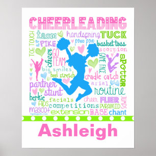 Personlig Pastel Cheerlead Ord Typografi Poster