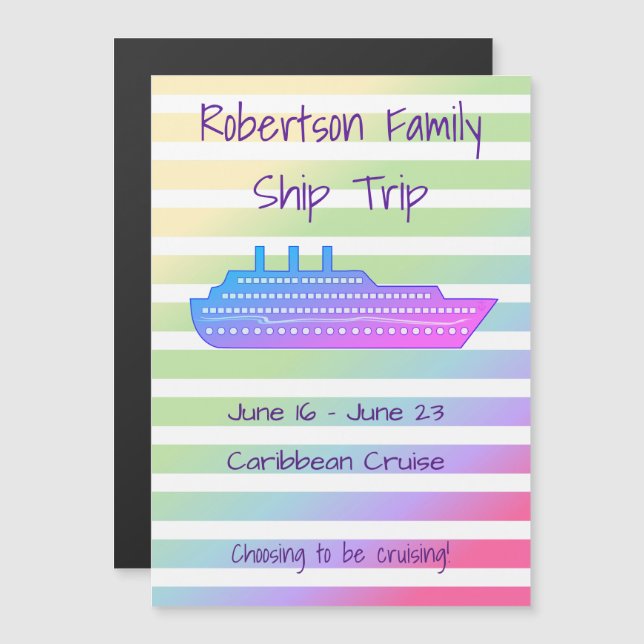 Personlig Pastel Cruise Theme Stateroom Magnet (Fram/baksida)