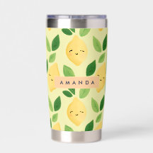 Personlig Pastel Cute Smiling Lemon Mönster