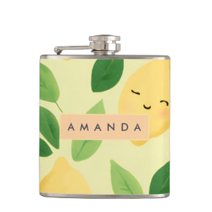 Personlig Pastel Cute Smiling Lemon Mönster Fickplunta