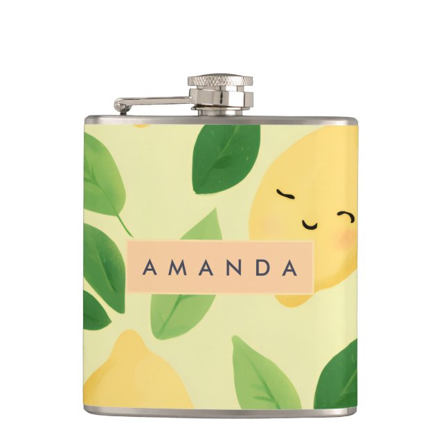 Personlig Pastel Cute Smiling Lemon Mönster Fickplunta (Framsidan)