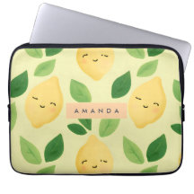 Personlig Pastel Cute Smiling Lemon Mönster
