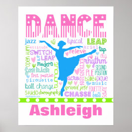 Personlig Pastel Dancer Ord Typografi Poster