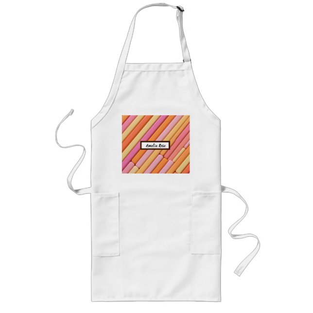 Personlig Pastel Geometric Abstrakt Long Apron Långt Förkläde (Framsidan)