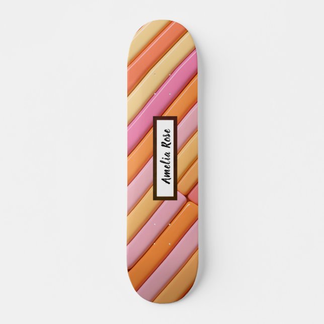 Personlig Pastel Geometric-Abstrakt Mini Skateboard Bräda 18,5 Cm (Framsida)