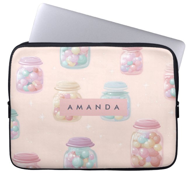 Personlig Pastel Godisskål Mönster Laptop Fodral (Framsidan)