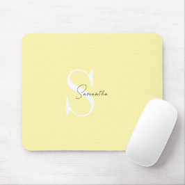 Personlig Pastel Gult Mouse Pad med Initialer Musmatta
