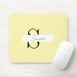 Personlig Pastel Gult Mouse Pad med Initialer Musmatta