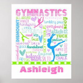 Personlig Pastel Gymnastics Ord Typography Poster