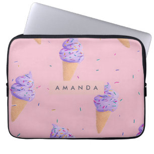 Personlig Pastel Ice Cream Cone Stil Laptop Fodral