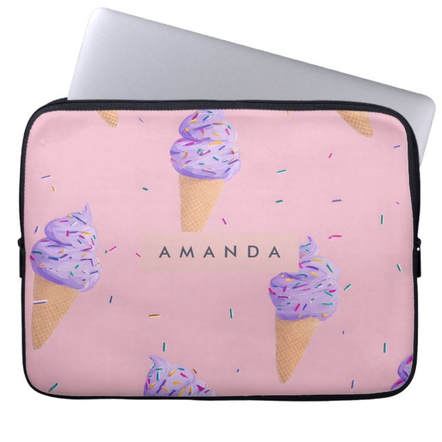 Personlig Pastel Ice Cream Cone Stil Laptop Fodral (Framsidan)