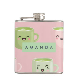 Personlig Pastel Kawaii Matcha Tea Mönster Fickplunta