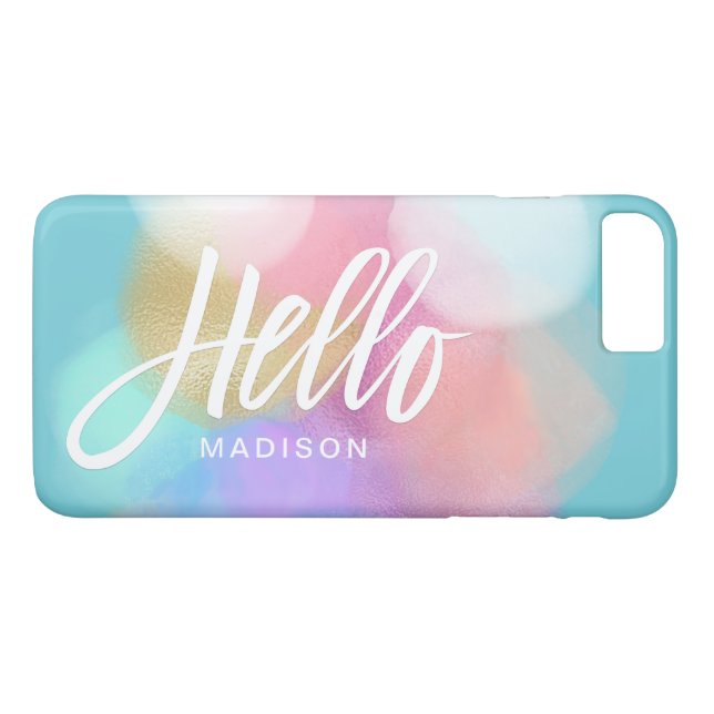 Personlig Pastel Paint Splotches Hej Case-Mate iPhone Skal (Baksida (horisontal))