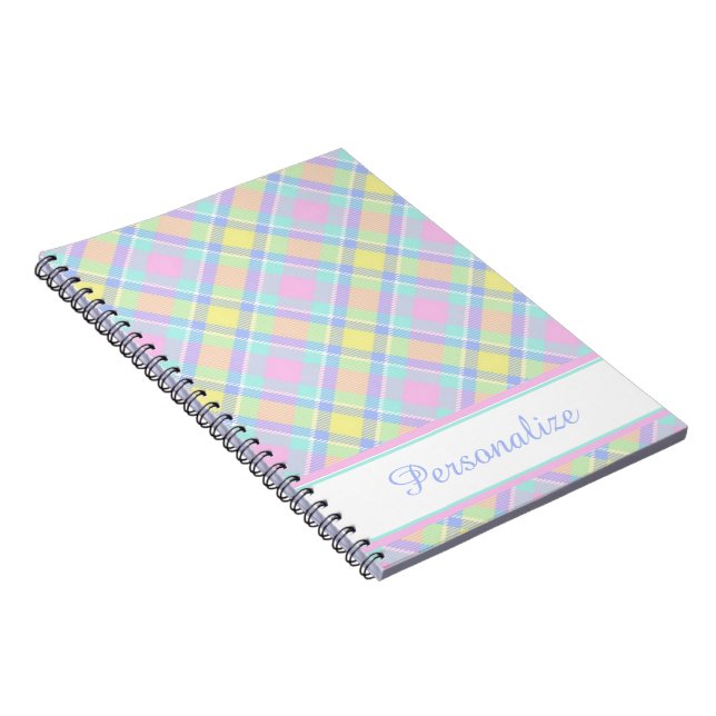 Personlig Pastel plaid Anteckningsbok (Högra Sidan)
