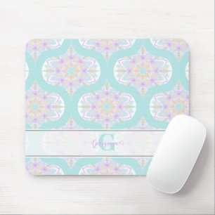 Personlig Pastel Rainbow Blommigt Mandala Mid Mod Musmatta