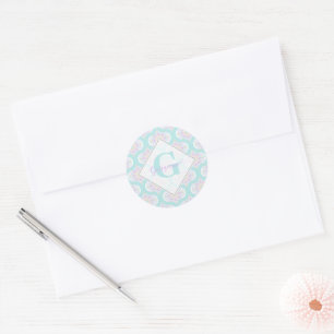 Personlig Pastel Rainbow Blommigt Mandala Mid Mod Runt Klistermärke