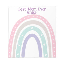 Personlig Pastel Rainbow Boho back to school Anteckningsblock