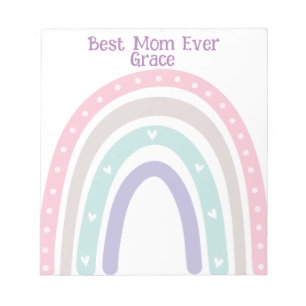 Personlig Pastel Rainbow Boho back to school Anteckningsblock
