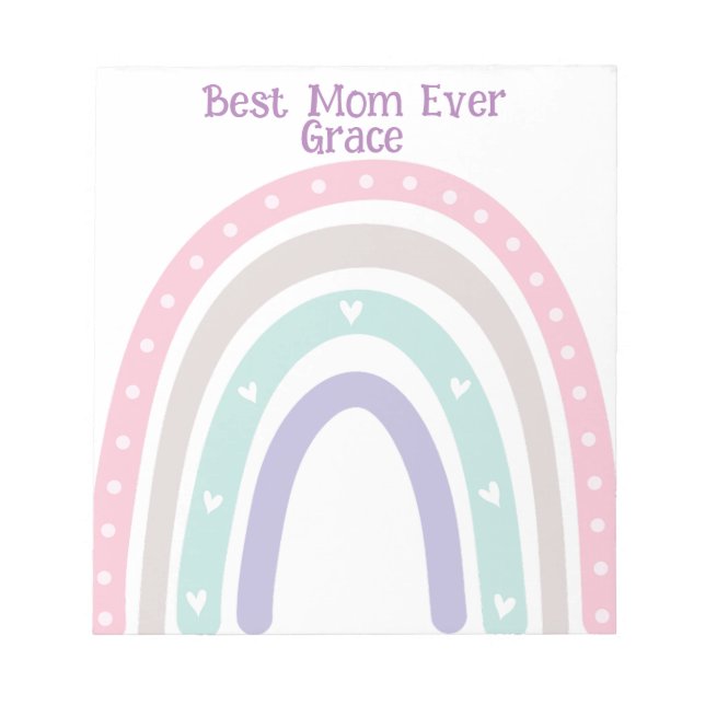 Personlig Pastel Rainbow Boho back to school Anteckningsblock (Framsida)