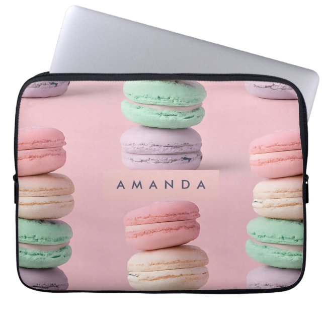 Personlig Pastel Rainbow Macaron Delight Laptop Fodral (Framsidan)