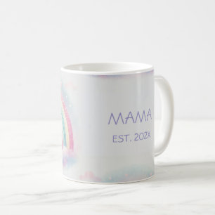 Personlig Pastel Rainbow Mamma Mugg - Anpassningsb